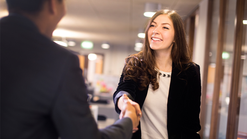 job-seeker meeting with advertising professional