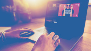 woman hands computer