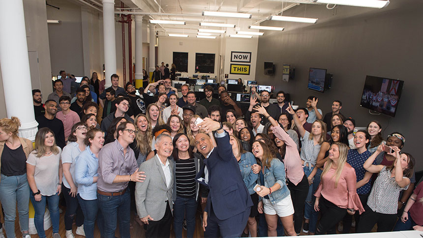 Now This staff takes selfie with Booker/Takei